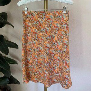 MYO Women's Lightweight Paisley A-Line Skirt Elastic Waist Size Medium